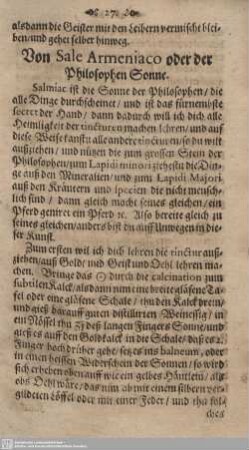 Von Sale Armeniaco oder der Philosophen Sonne.