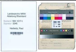 Entnazifizierung Paul Herbertz , geb. 18.10.1890 (Angestellter)