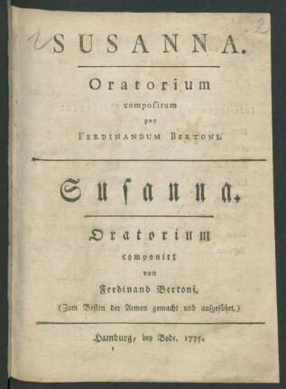 Susanna : Oratorium