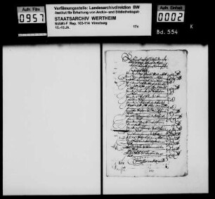 Aufstellung über Ausgaben für Graf Christoph Ludwig von Löwenstein