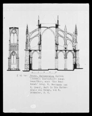 Querschnitt durch das Langhaus der Kathedrale Notre Dame zu Reims