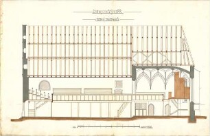 Dolmetsch, Heinrich; Unterjesingen; Ev. Pfarrkirche, Restaurierung - Alter Zustand (Längsschnitt)