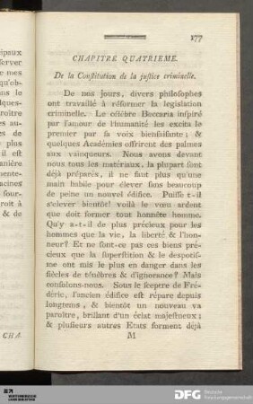 Chapitre Quatrieme. De la Constitution de la justice criminelle.