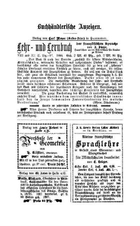 Buchhändlerische Anzeigen