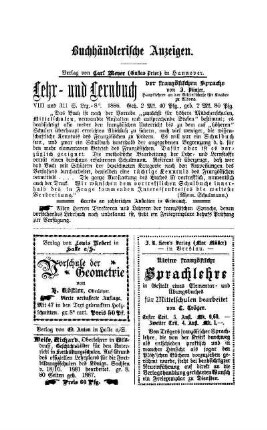 Buchhändlerische Anzeigen