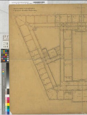 Erweiterungsbau des Geschäftsgebäudes der Kgl. Eisenbahndirektion Essen, Blatt 4: Grundriß 2. Obergeschoß, M. 1:100 Hgv, Sknr.: 1, Fanr.: 11, Bunr.: 53