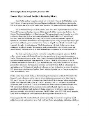 Human rights in Saudi Arabia : a deafening silence