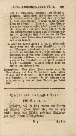 Sieben und vierzigster Text