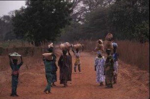 Gambia. Dorfpfad von Juffure