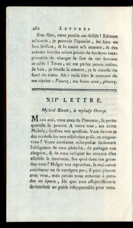 XIIe Lettre.
