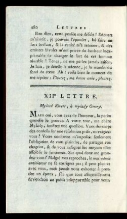 XIIe Lettre.