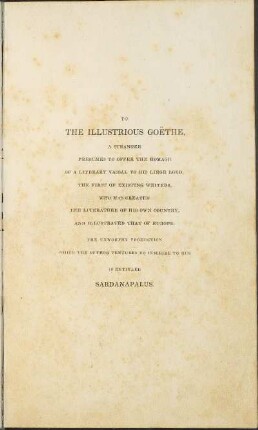 To The Illustrious Goëthe, ...