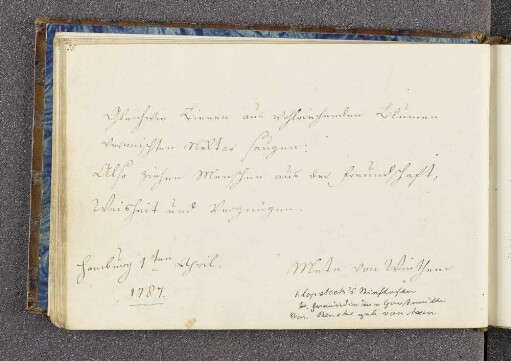 Meta von Winthem. – Hamburg, 01.04.1787