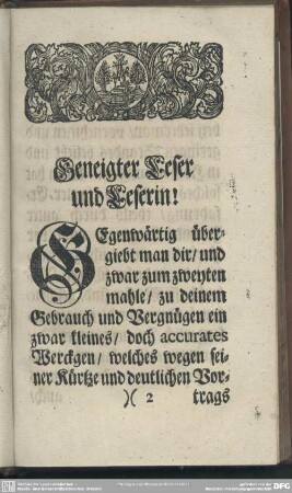 Geneigter Leser und Leserin!