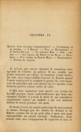 Chapitre IX. Retenu pour d'autres condamnations! ...