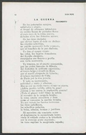 La guerra - Fragmento