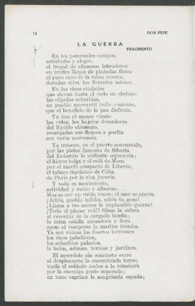 La guerra - Fragmento