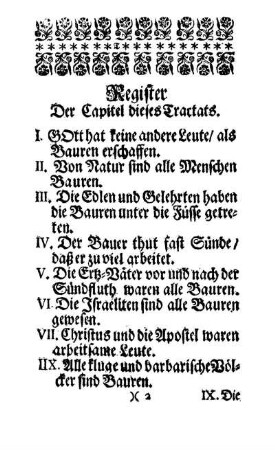 Register Der Capitel dieses Tractats