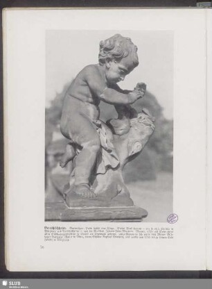 Veitshöchheim. Gartenfigur: Putto hascht eine Fliege