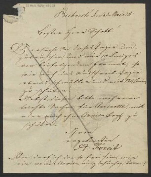 Brief an B. Schott's Söhne : 03.05.1838