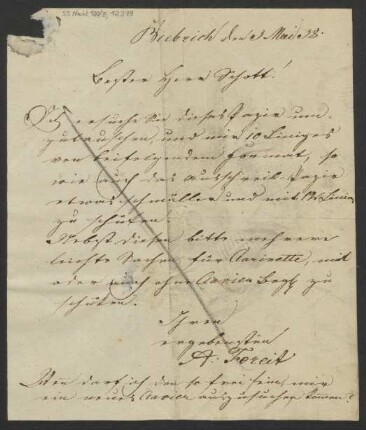 Brief an B. Schott's Söhne : 03.05.1838