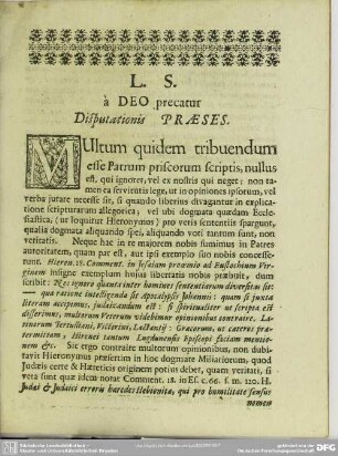 Disputationis Praeses
