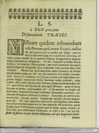 Disputationis Praeses