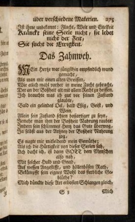 275-283, Das Zahnweh