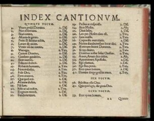 Index cantionum