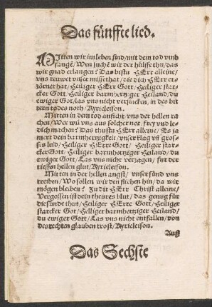 Das fünffte lied. ||
