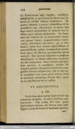 VI. Philosophia