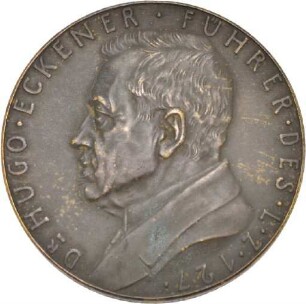 Medaille auf Dr. Hugo Eckener mit der Darstellung Orientfahrt des Luftschiffes Graf Zeppelin 1929