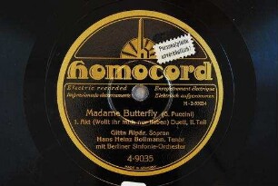 Madame Butterfly : 1. Akt (Wollt ihr mich nur lieben); Duett, II. Teil / (G. Puccini)