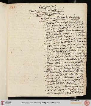 Conventus Fratrum B.M.V. Monte Carmelo Weinheimij ad Strada Montana