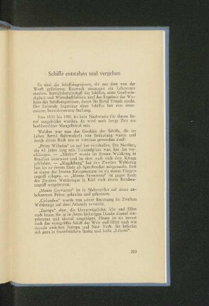 Schiffe entstehen und vergehen