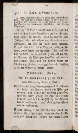 316-338, Hunderte Rede. - Hundertundsechste Rede.