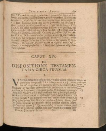 Caput XIV. De Dispositione Testamentaria Circa Feudum