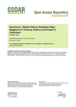 Rezension: Sabelo Ndlovu-Gatsheni (Hg.): Mugabeism? History, Politics and Power in Zimbabwe