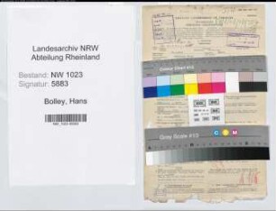 Entnazifizierung Hans Bolley , geb. 27.03.1903 (Staatsanwalt)