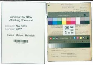 Entnazifizierung Heinrich Funke Kaiser , geb. 05.03.1895 (Betriebsleiter)