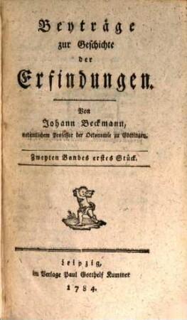 Beyträge zur Geschichte der Erfindungen. 2. 1784/88