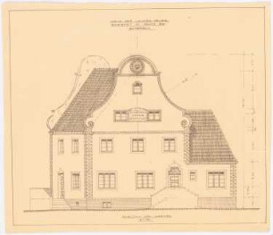 Einfamilienwohnhaus mit Versicherungsbüros, Jüterbog: Aufriss Nordansicht 1:50