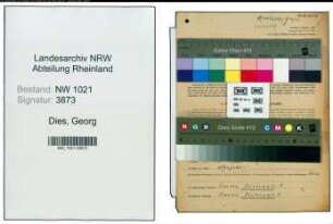 Entnazifizierung Georg Dies , geb. 25.07.1901 (Wirtschaftsberater)