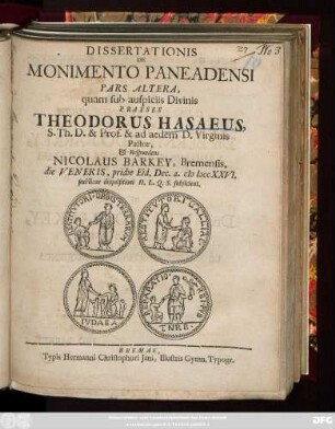 P. 2: Dissertationis Historico-Theologicae, De Monimento Paneadensi