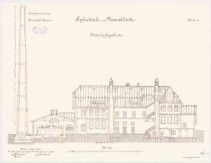 Universität Breslau Klinische Neubauten. Psychiatrische und Nervenklinik: Wirtschaftsgebäude: Längsschnitt 1:100