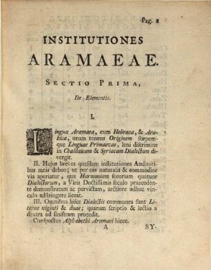 Institutiones aramaeae : 232 Paginae Ceterae Nondum Apparuerunt