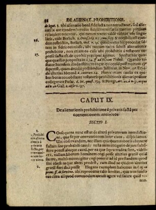 Caput IX. De alienationis prohibitione a privatis facta per conventionem inter[ ]vivos.