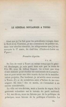 VII. Le général Boulanger à Tours