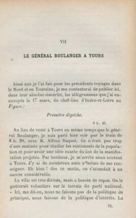 VII. Le général Boulanger à Tours