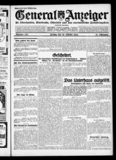 General-Anzeiger für Oberhausen, Sterkrade, Osterfeld und das nordwestliche Industriegebiet. 1921-1930